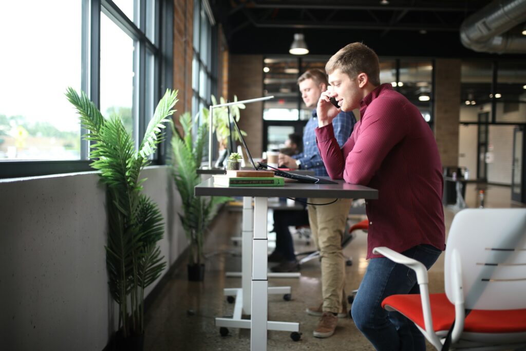 Team collaborating around a table in a meeting