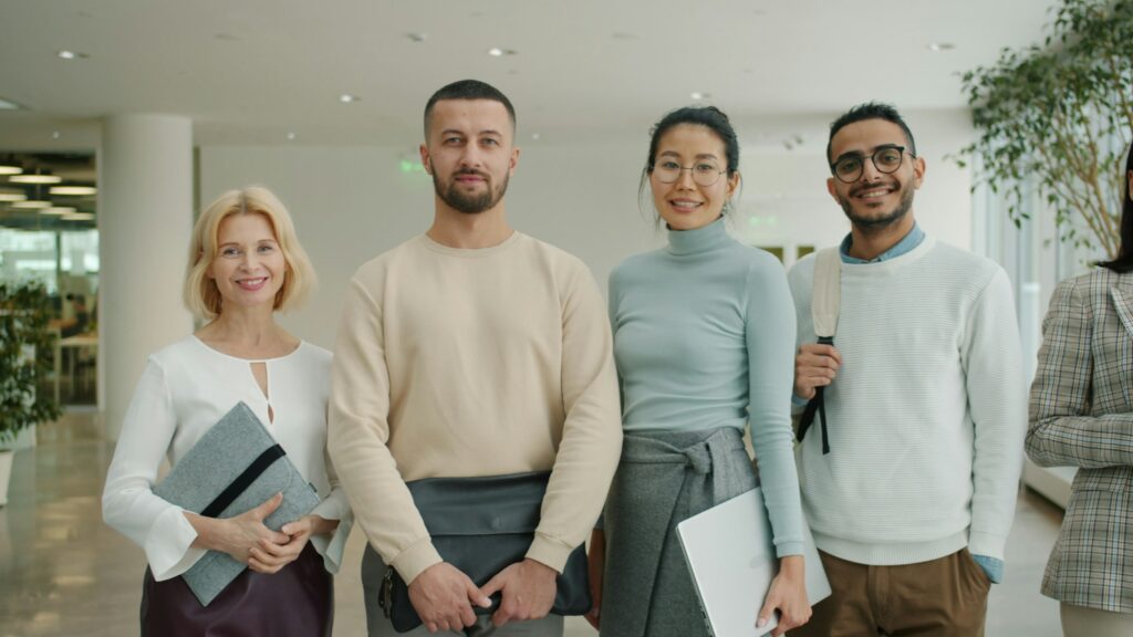 Team of colleagues smiling together